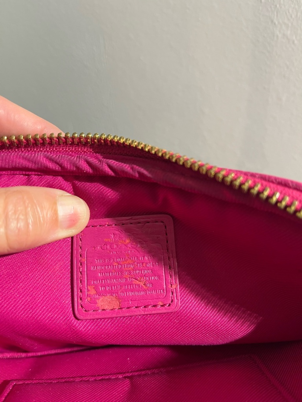 Coach Pebbled Leather Crossbody in Bright Pink - Picture 8 of 10
